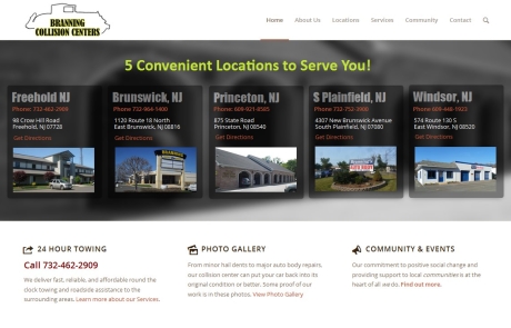 Branning Collision Center web site created by Digital110